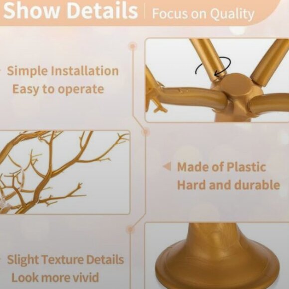 Set of 2 Gold Christmas Trees Branch Artificial Manzanita Tree - Picture 6 of 9